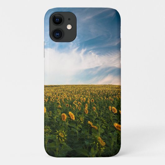 曇り青空の美しい太陽の花畑a Case-Mate iPhoneケース (裏面)