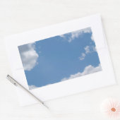 曇り青空の背景の長方形ステッカー 長方形シール (封筒)