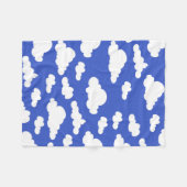 曇り青空白雲夢見る雲 フリースブランケット (正面(横))