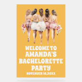 曇り黄色のアクリルバチェロレッテウェルカムサイン アクリルサイン (正面)