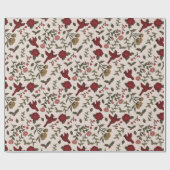 曇り（鳥）ショウジョウコウカンチョウ踊り ラッピングペーパー (フラット)