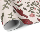 曇り（鳥）ショウジョウコウカンチョウ踊り ラッピングペーパー (ロールコーナー)