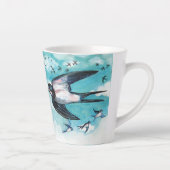 曇飛んでいる空のツバメ カフェラテマグ (右)