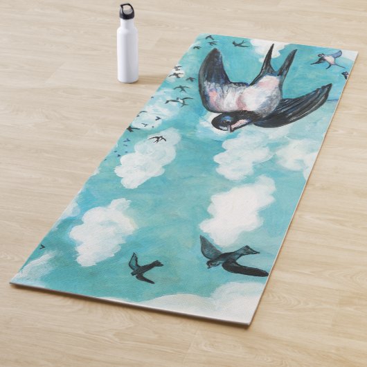 曇飛んでいる空のツバメ ヨガマット (インサイチュ)