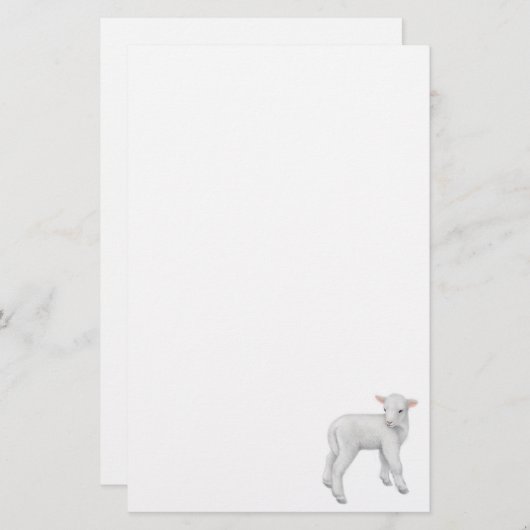 曖昧で小さい子ヒツジの文房具 便箋 (正面/裏面)