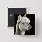 曖昧なアルパカの顔Pin 缶バッジ (正面&裏面)