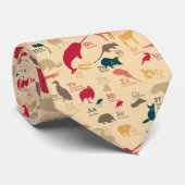 曖昧な動物のアルファベットのタイ ネクタイ (ロール)