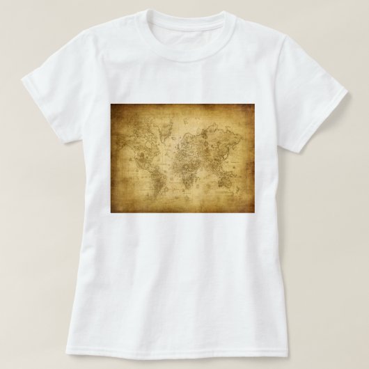 曖昧なExpress®の古い地図の女性 Tシャツ (デザイン正面)