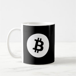 曖昧なExpress® Bitcoinの白のロゴ コーヒーマグカップ