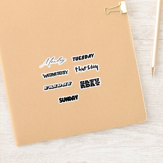 曜日のステッカーセット シール (ノートブック)