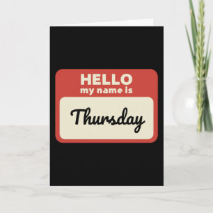 曜日の名前タグ木曜日。 カード