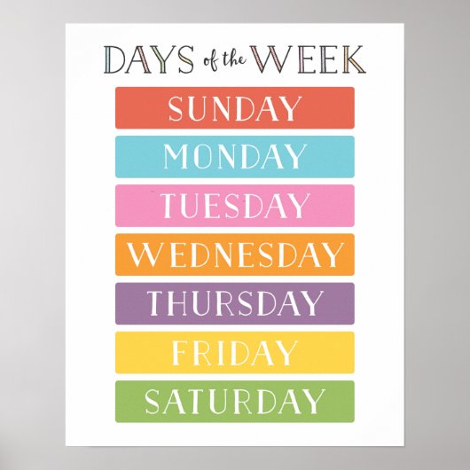曜日の学習ポスター ポスター (正面)