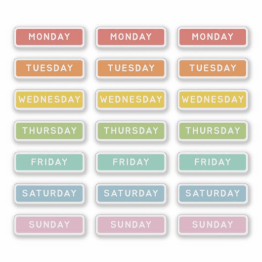 曜日 シール (正面)