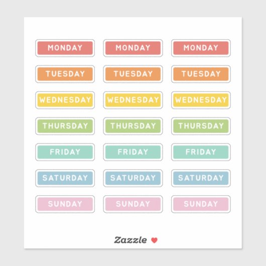 曜日 シール (シート)