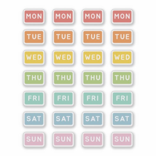 曜日 シール (正面)