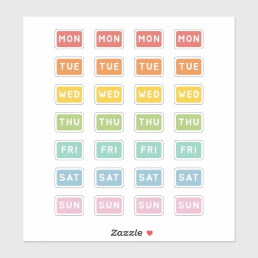 曜日 シール (シート)