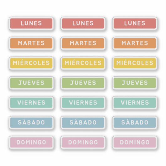 曜日(スペインの) シール (正面)