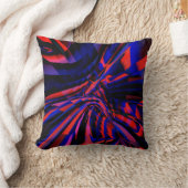 曲がったオブジェクトに位置合わせされた正方形の青いデザイン クッション (ブランケット)