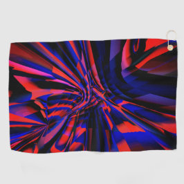 曲がったオブジェクトに位置合わせされた正方形の青いデザイン ゴルフタオル