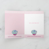 曲がったカップケーキピンク誕生日カード カード (内部)