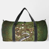 曲がったスチームパンクピアノのキーボード。 ダッフルバッグ (裏面)