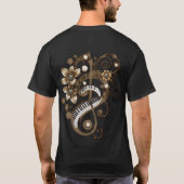 曲がったスチームパンクピアノのキーボード。 Tシャツ (裏面)