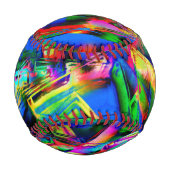 曲がったステンドスクウェア、緑の色のブラシストローク 野球ボール (裏面)