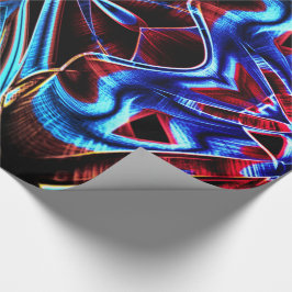 曲がったテープは青と赤の溝 ラッピングペーパー