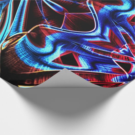 曲がったテープは青と赤の溝 ラッピングペーパー (角)