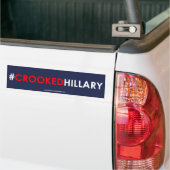 曲がったヒラリーのバンパーステッカーの#CROOKEDHILLARY バンパーステッカー (トラック上)