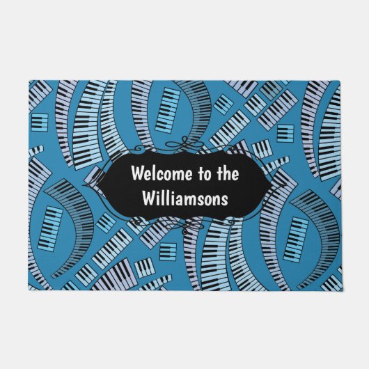 曲がったピアノ鍵の形式 ドアマット (正面)