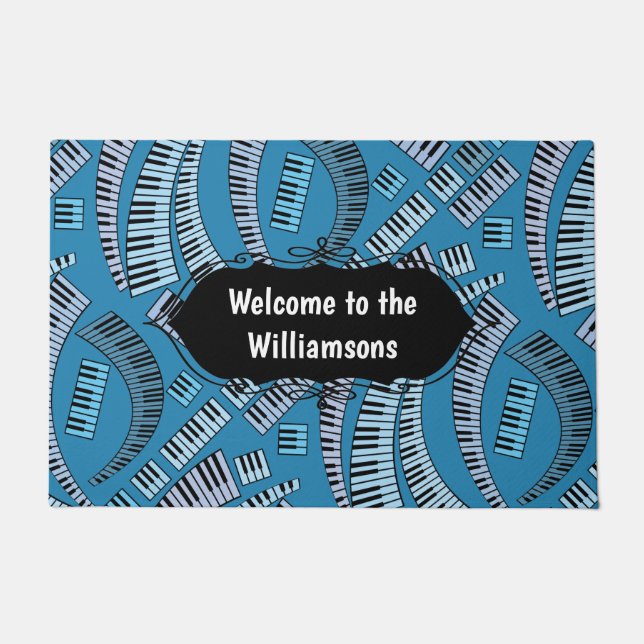 曲がったピアノ鍵の形式 ドアマット (正面)