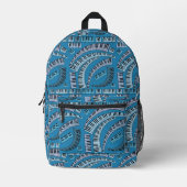 曲がったピアノ鍵パターン プリントバックパック (正面)