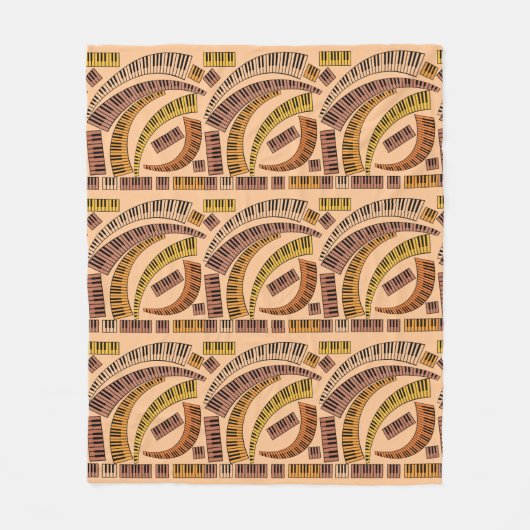 曲がったピアノ鍵フリースブランケット フリースブランケット (正面)