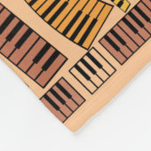 曲がったピアノ鍵フリースブランケット フリースブランケット (角)