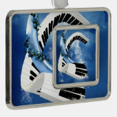 曲がったピアノ シルバープレートフレームオーナメント (右)