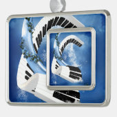 曲がったピアノ シルバープレートフレームオーナメント (左)