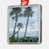 曲がったヤシの木 メタルオーナメント (左)