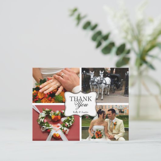 曲がった感謝していあなた4フォトモンタージュの個人的なノート ポストカード (スタンド正面)