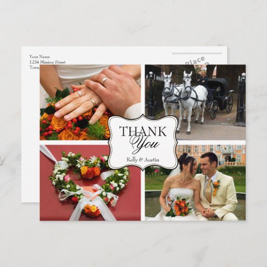 曲がった感謝していあなた4フォトモンタージュの個人的なノート ポストカード (正面/裏面)