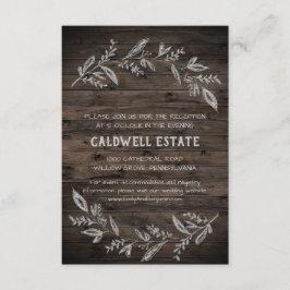 曲がった枝の木製ウェディングレセプションカード 招待状