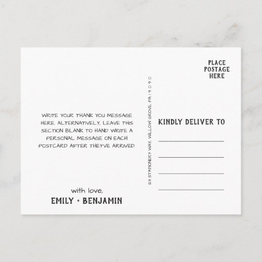 曲がった枝 |カルクボードありがとうございました ポストカード (裏面)