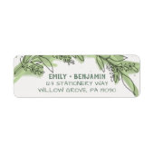 曲がった枝 |グリーン結婚リー ラベル (正面)