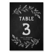 曲がった枝 |シャルボードテーブル番号 テーブルナンバー (裏面)