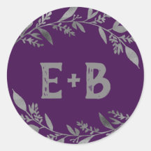 曲がった枝 |シルバー結婚の封筒用シール