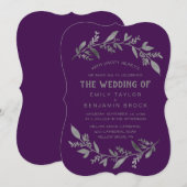 曲がった枝 |シルバー結婚ズ・オブ・ザ・オブ 招待状 (正面/裏面)