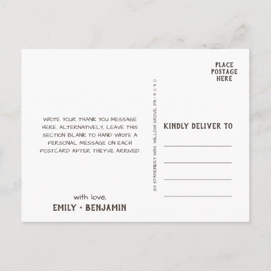 曲がった枝 |木製ありがとうございます ポストカード (裏面)