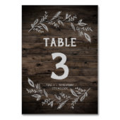 曲がった枝 |木製テーブル番号 テーブルナンバー (裏面)