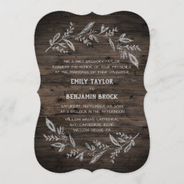 曲がった枝 |木製フォーマル結婚の 招待状