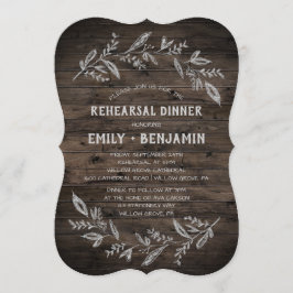 曲がった枝 |木製リハーサルディナー 招待状